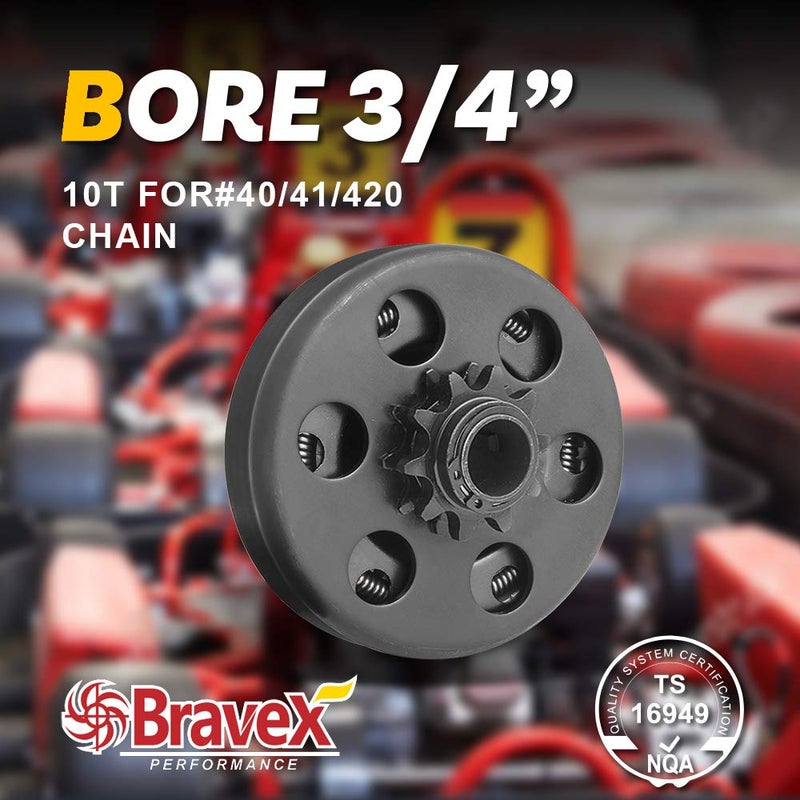 Bravex Centrifugal Clutch, Go Kart Clutch 3/4"" Bore 10 Tooth For #40/41/420 Chain Fun Kart Mini Bike Upgrade - Image 2